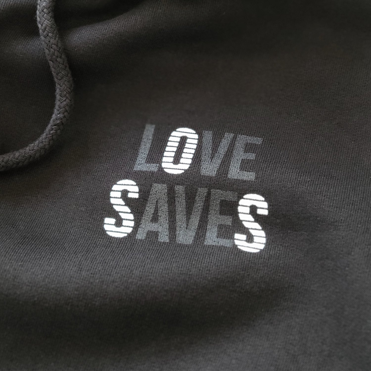 SOS Love Saves Black Organic Cotton Hoodie