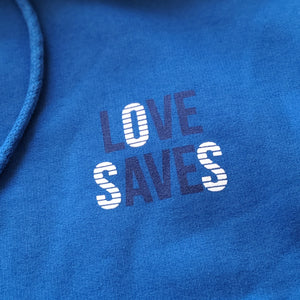SOS Love Saves French Blue Organic Cotton Hoodie